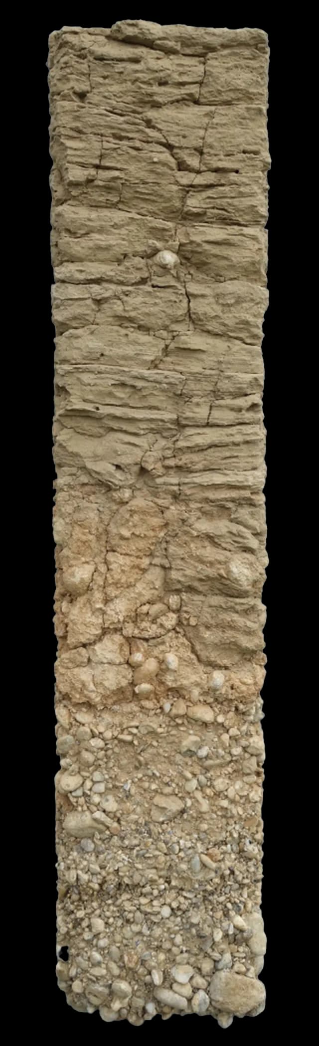 Ein Querschnitt, der die verschiedenen Bodenschichten eines Weinbergs zeigt.